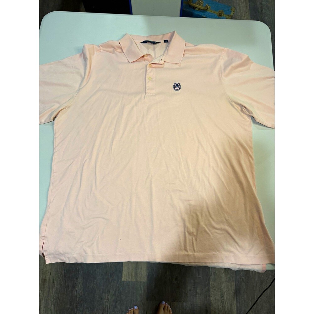Polo Golf Ralph Lauren Men's XL Pink Solid Polo Shirt Short Sleeve Logo Button